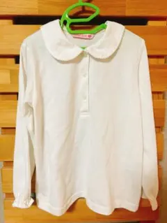 Family Plot 襟付き長袖シャツ ホワイト　卒業式/入学式