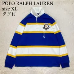 未使用タグ付 ポロラルフローレン ラガーシャツ POLOロゴ ワッペン ボーダー