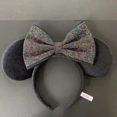 ミッキーマウス カチューシャ ブラック ビジュー付き