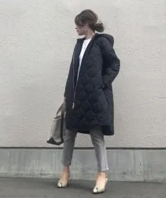 Emma Taylor 美シルエット3wayキルティングフードコート　サイズ38