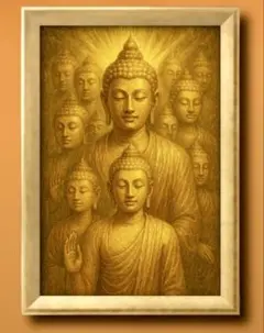 金色の輝き　福徳を招く千仏の祈り　開運グラフィック　額縁付き