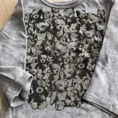 クマプリント グレー 長袖Tシャツ95㎝