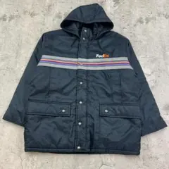 USA製　FedEx　フェデックス　企業ロゴ　ジャケット　古着　ネイビー他　L