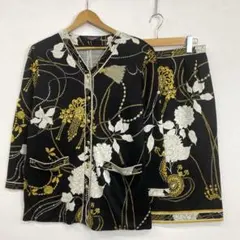 美品☆ETRO シルクスカーフ柄切替 アンサンブル カーディガン トップス