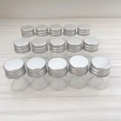 ガラス小瓶 ミニボトル 5ml 15本 アルミキャップ 容器 小物 保管 保存