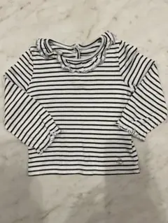 プチバトー　長袖フリル付きカットソー　サイズ12m/74cm