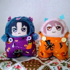 【アイナナもんぬい服】ハンドメイド　ハロウィン柄のオーバーオール2点セット