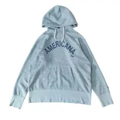 アメリカーナ アーチロゴ プリント 裏毛 パーカー M 杢グレー 日本製