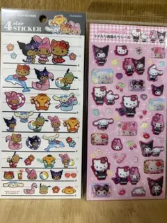 週末限定値下げ‼︎サンリオ　ラメ入り樹脂もりシール/4サイズステッカー