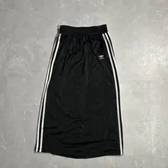 adidas スリーストライプス ロングスカート トレフォイルロゴ ブラック M