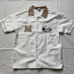 ディズニー　リトシー　130 半袖シャツ　ミッキー　ミニー　白　LITTC