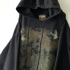 BUCKHORN RIVER アニマル スウェットパーカー 2XL ブラック古着