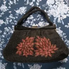 ビーズバッグ ハンドバッグ 花柄 昭和レトロ