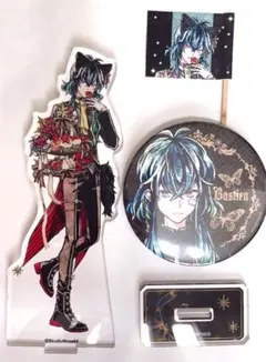 あくねこ バスティン 缶バッジ アクリルスタンド ナンジャタウン