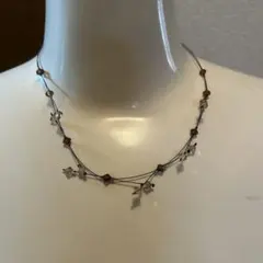 フラワー型ビーズ ネックレス アジャスター付き