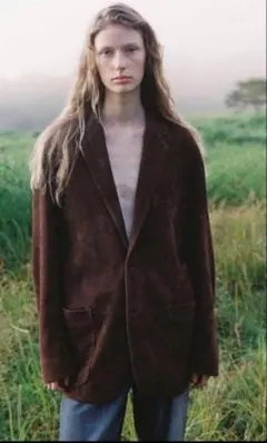 LIDNM　Goat Suede Tailored Jacket サイズLのサムネイル
