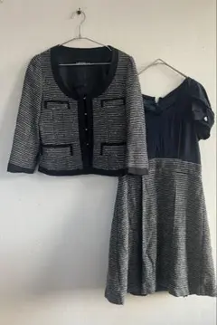 LENTILLEランティーユツイードワンピース&ノーカラージャケットセットアップ