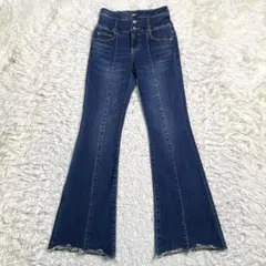 美品✨AZUL by moussy ハイウエストボタンデニムフレア ストレッチ