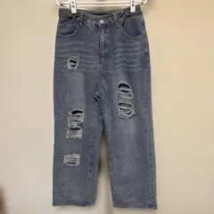 ライトデニムジーンズ ダメージジーンズ