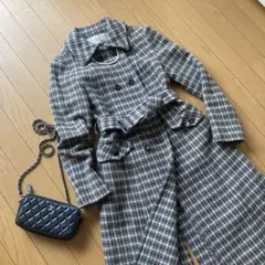 HUMAN WOMAN ダブル ロングコート グレー系 トラッドスタイル