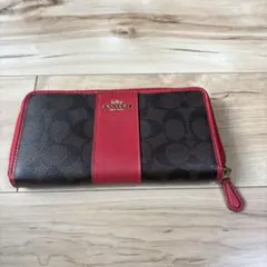 Coach 長財布 ブラウン/レッド