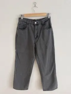 バックハートプリント デニムワイドパンツ グレーのサムネイル