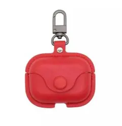 AirPods PRO レザーケース／レッド カラビナ付き
