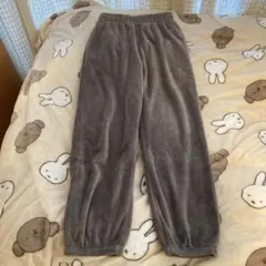 グレー フリース ルームウェアパンツ