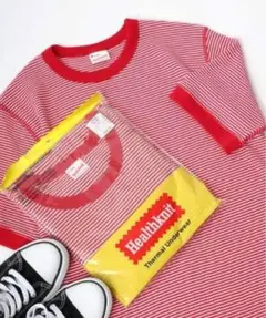 Healthknit（ヘルスニット）クルーネック ワッフル半袖Tシャツ