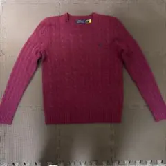 ラルフローレン　カシミヤケーブルニットセーター ピンク　現行タグ