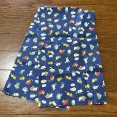 ネコ柄 ブルー シーチング生地
