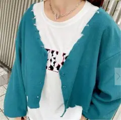 ダメージワッフルカーディガン♡ZARA.グレイル.エゴイスト.アナップ.エモダのサムネイル