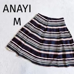 ANAYI ◆アナイ アナイ マルチストライプ柄フレアスカート ひざ丈36 Mのサムネイル