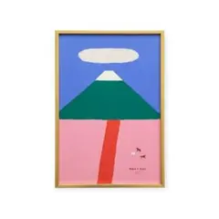 アートポスター　ミッドセンチュリーモダン　ヴィンテージ 富士山　馬