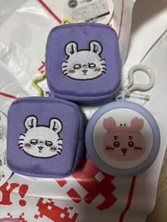 ちいかわ　キャラクター刺繍ポーチセット　小物入れ　シリコン　キーホルダーセット