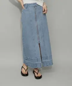 【新品】アダムエロペ　フロントジップデニムスカート