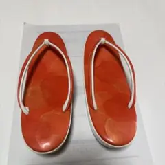 草履と帯締めのセット（オレンジ朱色）