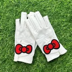 ●●ハローキティリボン・ゴルフグローブ●●両手用・ネイル対応2タイプ・18～22