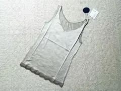 【新品・タグ付き】KID BLUE シルクメインタンクトップ レース付き　Lのサムネイル