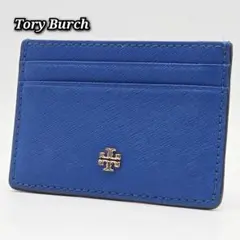 美品 Tory Burch トリーバーチ カードケース レザー 青