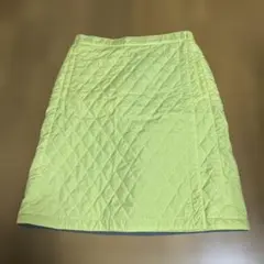 ユニクロ　防寒　リバーシブル　ラップスカート　巻きスカートL イエロー／グレー
