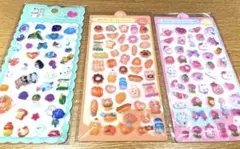 【まとめ売り】ぷっくり立体シール3D 透明　3枚セット