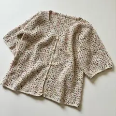 美品✨ポコポコヤーンミックスカーディガン　コンフェッティ　サマーニット