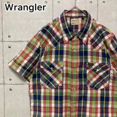 Wrangler 半袖ウエスタンシャツ 白タグ マドラスチェック L アメカジのサムネイル