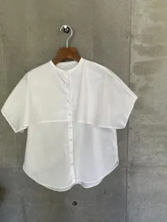 【SONO/ソーノ】ケープ使い ノーブルブラウス　ホワイト