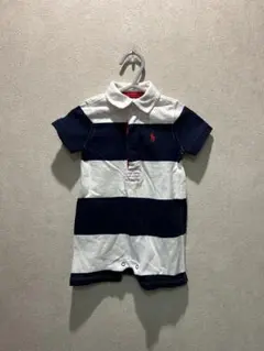 Ralph Laurenストライプロンパース 9M