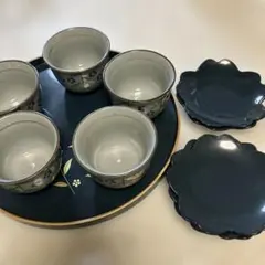 花柄の陶器製茶碗セット