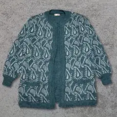 vintage ニット カーディガン ペイズリー 総柄