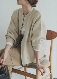 新品タグ付き　DOORS ニットZIPブルゾン　BEIGE