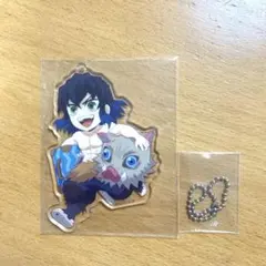 鬼滅の刃 嘴平伊之助 原作缶バッジ アクリルスタンド チャーム 繋がる グッズ-バッチ】鬼滅の刃 螺鈿風シリーズ 缶バッジ Vol.4 嘴平